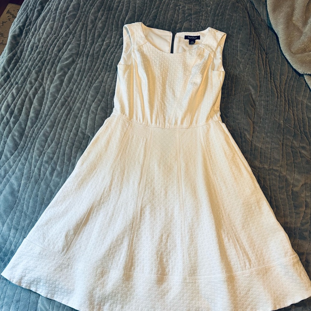 White House Black Market White A-Line Midi Dress